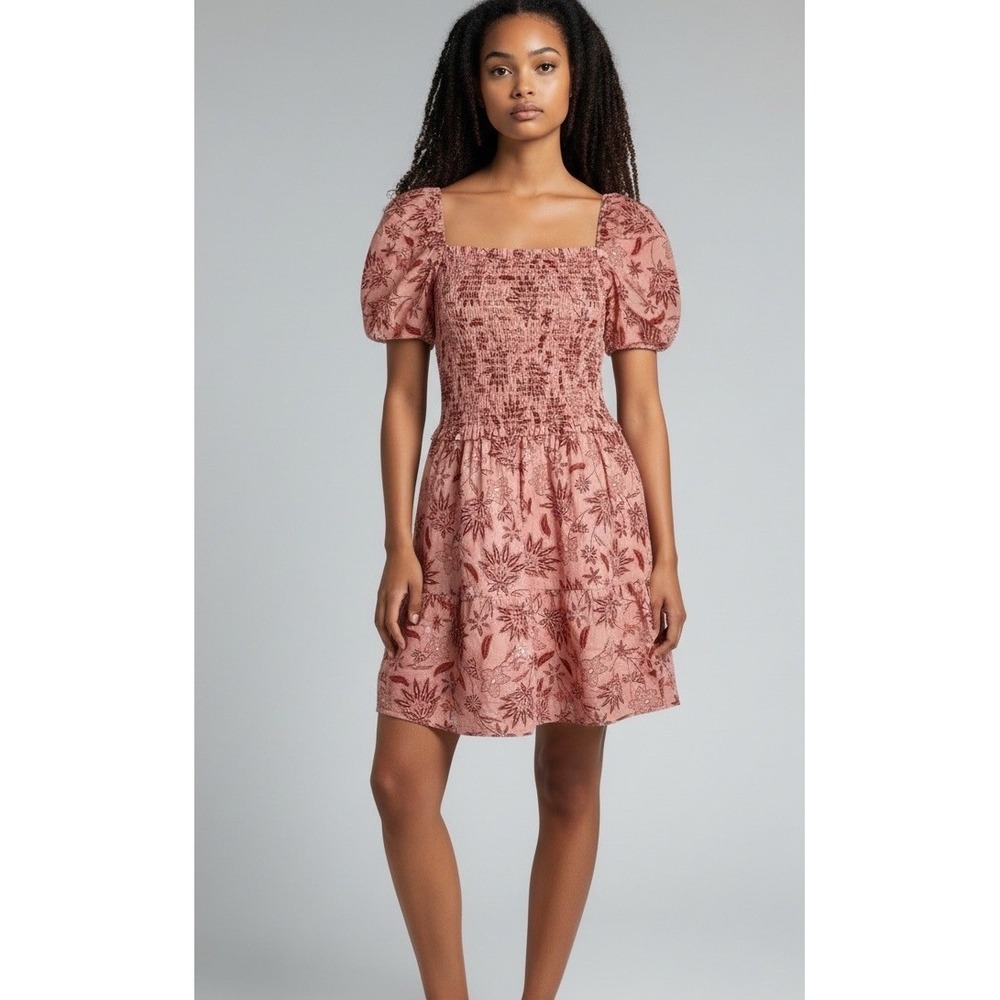 BB Dakota Steve Madden Orange Floral Mini Dress Sz XS